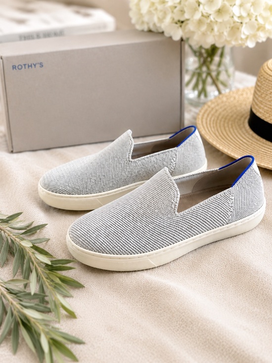 Rothy's Shoes - Rothy’s The Sneaker Diamond Twill Metallic Shimmer Slip On Shoes W9 w/ Box